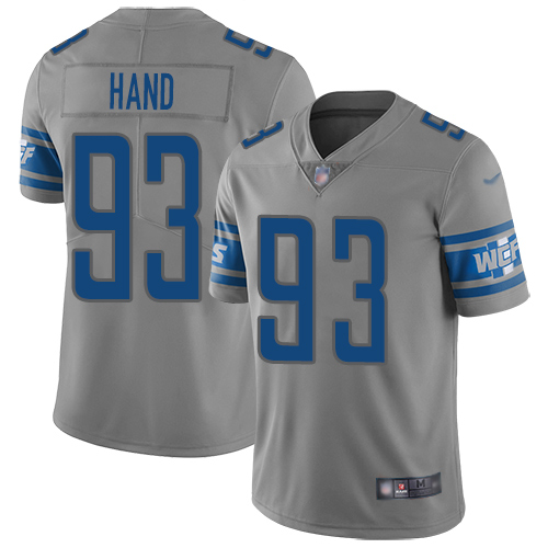 Detroit Lions Limited Gray Men Dahawn Hand Jersey NFL Football #93 Inverted Legend->detroit lions->NFL Jersey